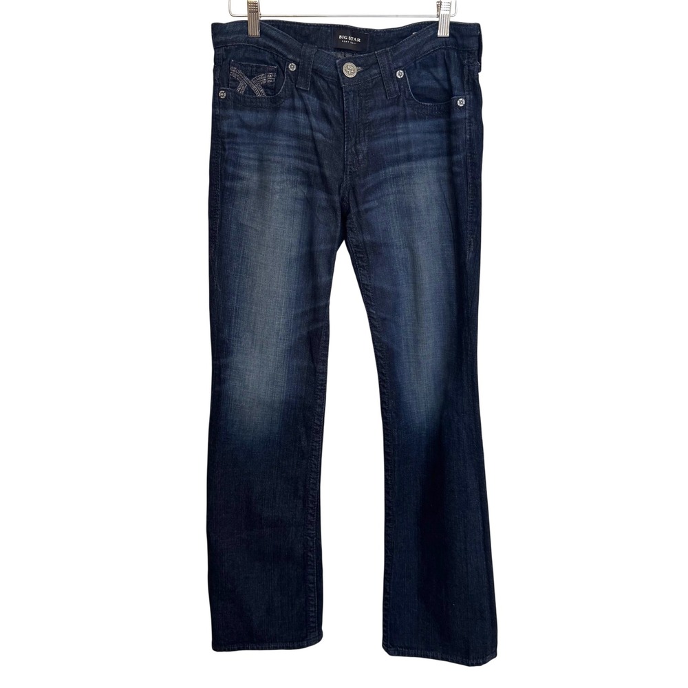 Big Star Remy Bootcut Jeans Womens 30L Dark Wash Denim Western Boho Y2K Stretch